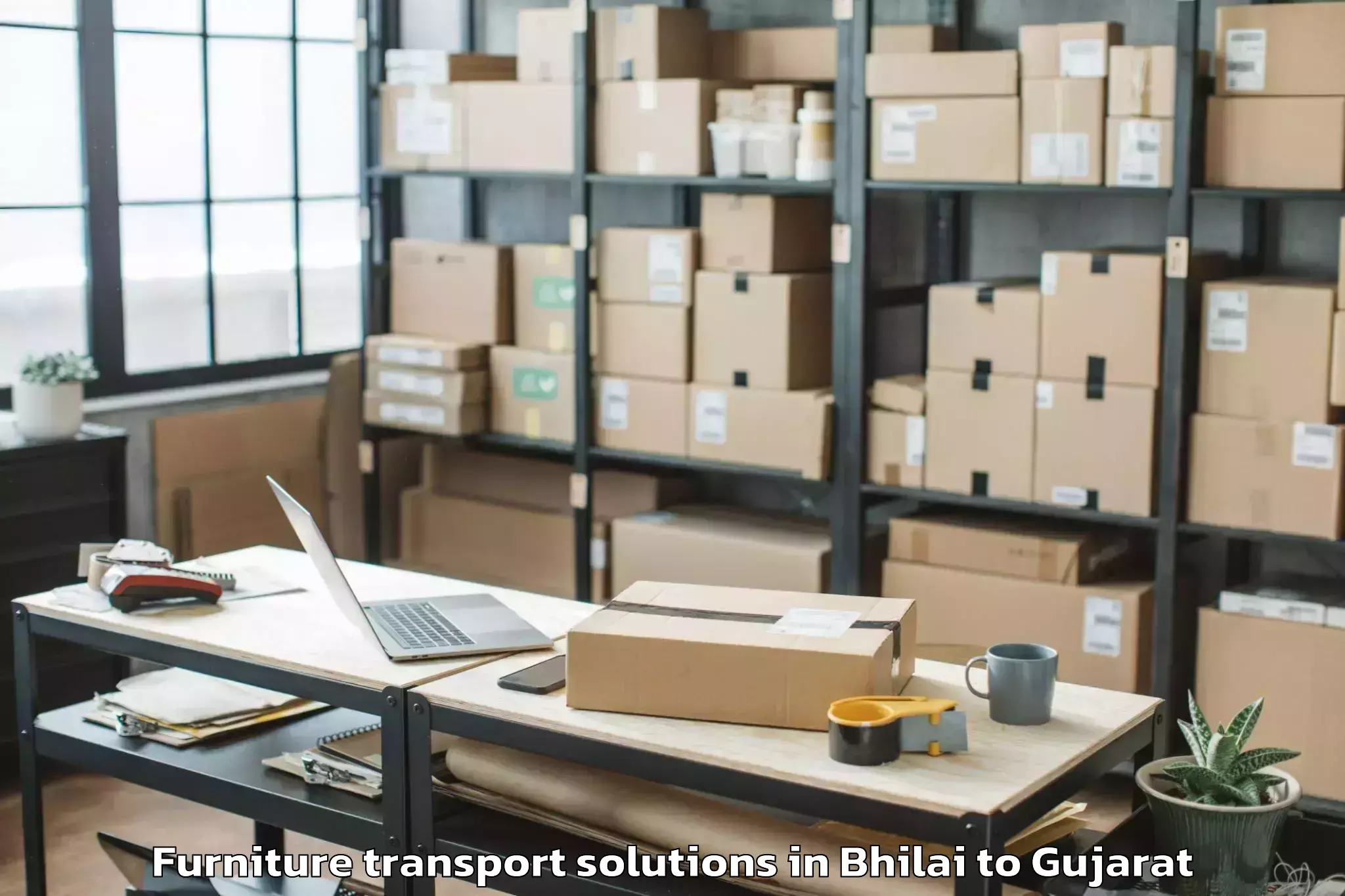 Trusted Bhilai to Sikka Furniture Transport Solutions